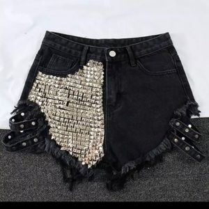Black stud short